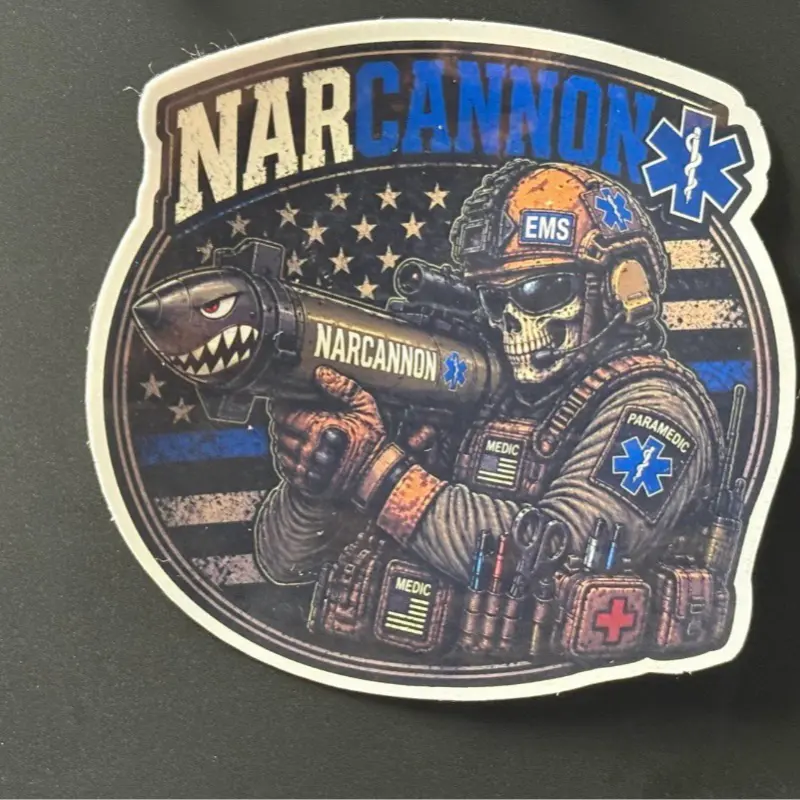 Premium vinyl, waterproof sticker - Narcannon (Helmets, Laptops, Water Bottles, Cars, Etc