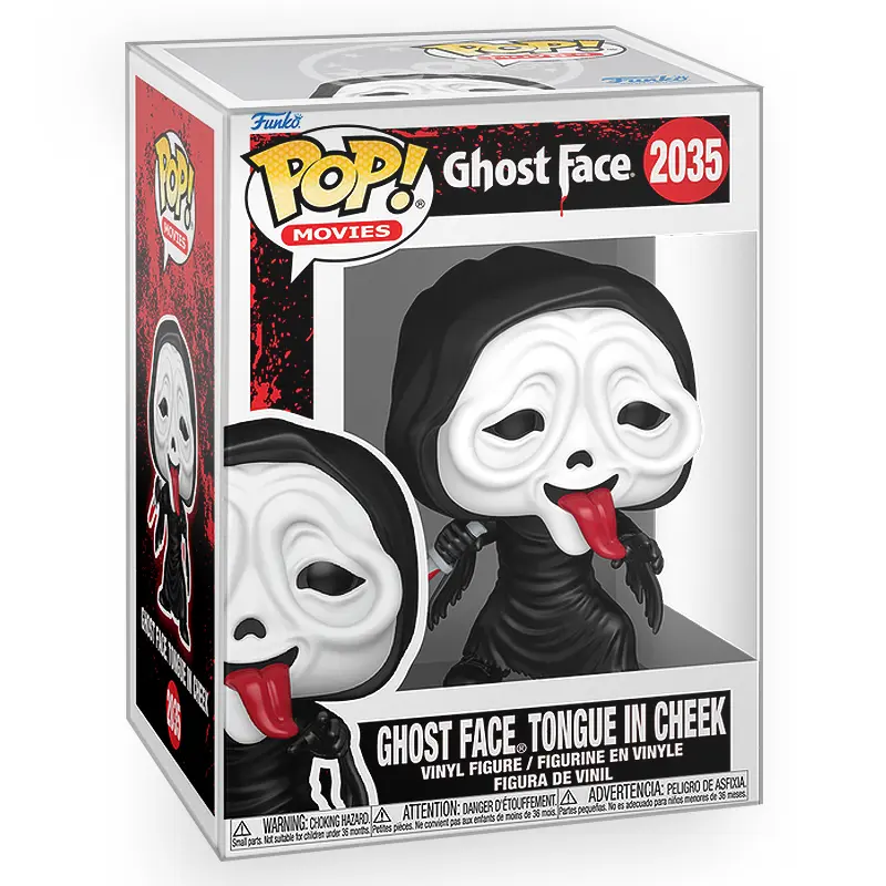 Funko POP Horror: Ghost Face - Ghost Face Tongue in Cheek Vinyl Figure with Epic Collectibles Premium Box Protector Included