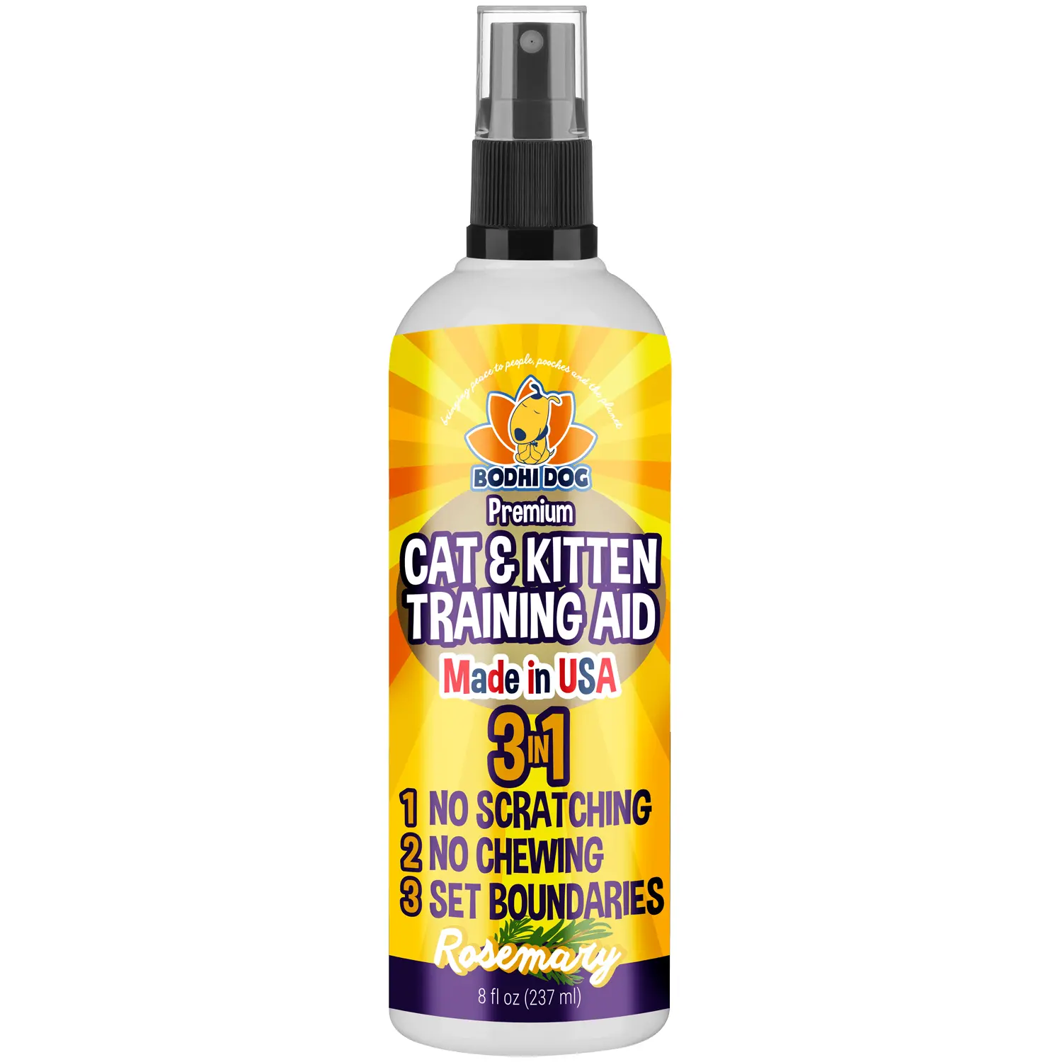 3-in-1 Cat Training Spray | Indoor & Outdoor Deterrent | Protects Furniture & Sets Boundaries | Made in USA by Bodhi Dog