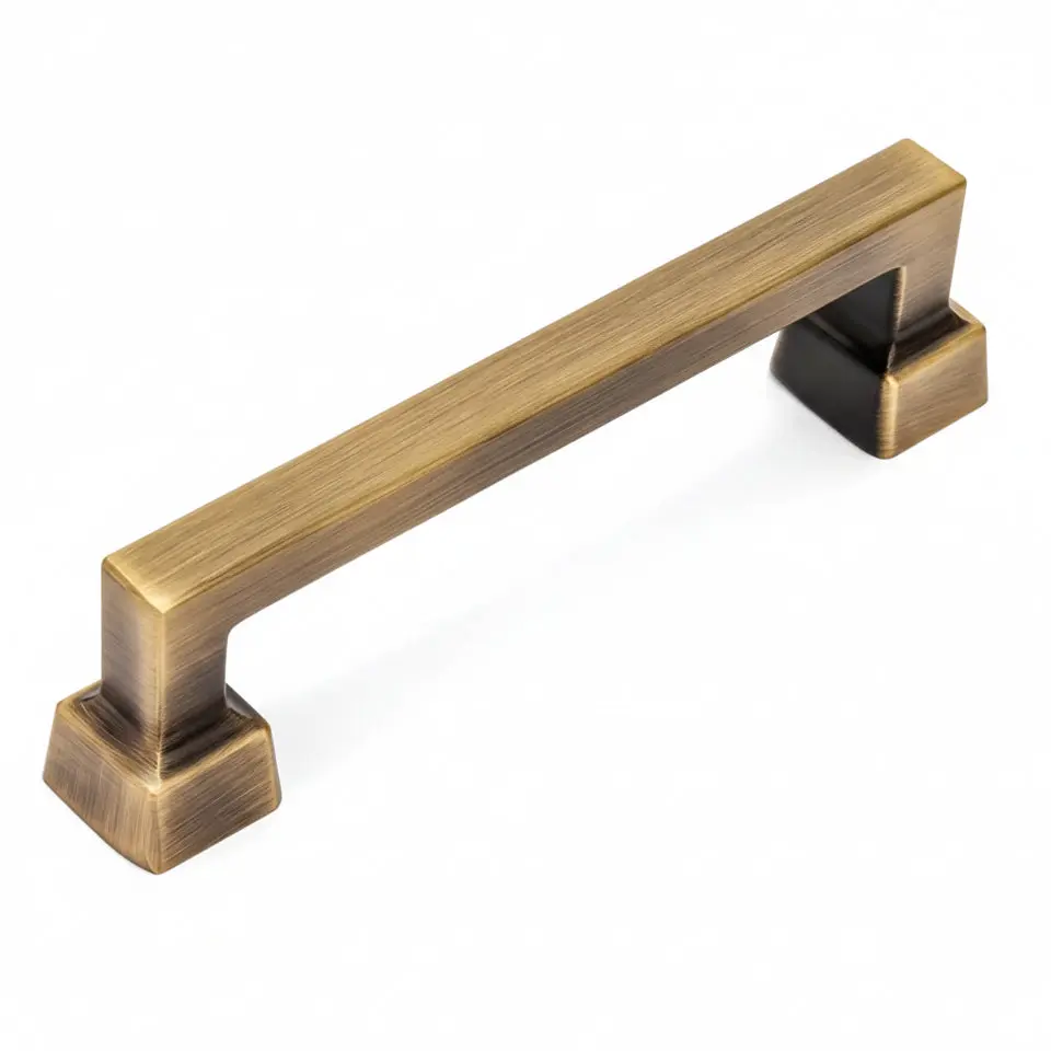 Cosmas 1481-96BAB Brushed Antique Brass Modern Contemporary Cabinet Pull
