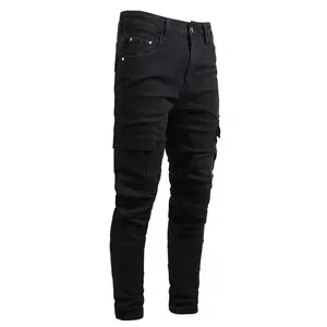 JUNBAOSS Men's Slim Fit Stretch Jeans Cargo Skinny Jeans for Men, Distressed Straight Leg Fashion Casual Comfort Flex Waist Denim Pants, Menswear Trouser Streetwear Jean with Plain Pockets summerwins