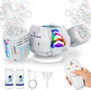 Cossy Rechargeable Bubble Machine, 360° Automatic Rotation Bubble Machine for Kids, Bubble Maker with Remote Control, RGB Lights & 20000+ Bubbles Per Minute, Outdoor Toys Games for Kids/Adults