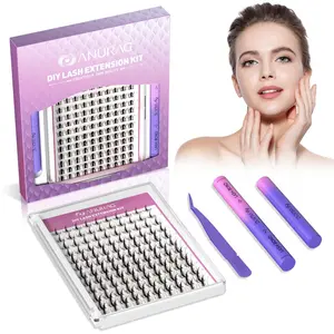 ANURAG Lash Extension Kit 140pcs Wispy Lash Clusters Kit 9-17mm Natural Cluster Eyelash Extensions with Lash Bond and Seal and Lash Tweezer C Curl DIY Lash Extensions Kit For Beginners，Christmas gifts, New Year gifts，#SummerWins #DealsForYouDays