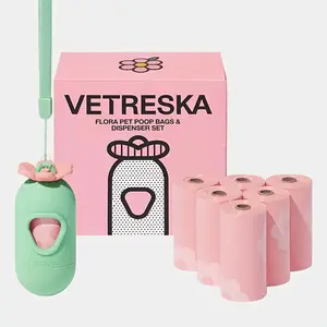 Flower  Poop Pickup Set Outdoor Travel Dog Walking Thickened Portable Poop Bag Dog Poop Pickup Tool