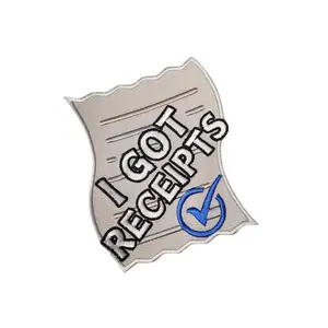 Patch Party Club, (1-pc) "I Got Receipts" Funny Patch, Iron-on Statement Patch, Size 4", Trucker Hat and Jackets, DIY, Crafts