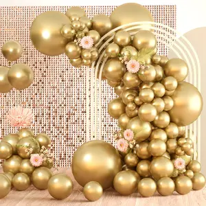 Gold Metallic Balloons - 130 Balloons in Various Sizes (5/10/12/18 Inch) for Gold-themed Parties, Ideal for Birthdays, Graduations, Baby Showers, Weddings, and Bachelorette Celebrations