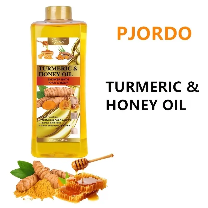Turmeric Brightening Wellness Body Oil for Deep Hydration, Body Care, Boosts Skin Radiance with Collagen and Vitamin E, 250ML Hydrating Moisturizing Skin Care