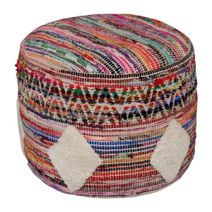 Ox Bay Boho Geometric Pouf