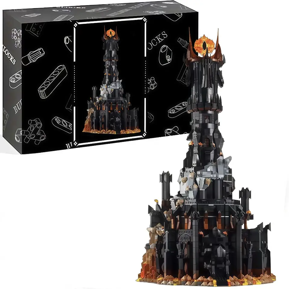 Barad-dûr Building Set for Adults -Collectible for Fans - Includes 10 Minifigures - Gift for Men and Women