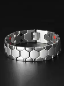 Men's Magnetic Bracelet, Lymphatic Drainage Therapy, Dual Row Magnets, Stainless Steel, Adjustable, Gift Box Included, Perfect for Dad, Husband, Boyfriend, Magnetic Bangle Jewelry