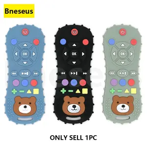 Remote-Control-Shaped Silicone Teething Toy, 1 Count Cartoon Bear Design Baby Chewing Toy, Soothing Teether Toy for Babies, Sensory Teether