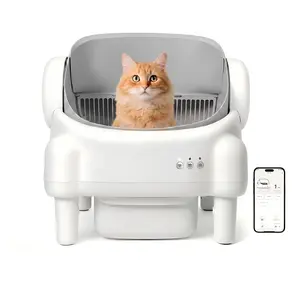 Best Seller | TAYACICY Open-Top Automatic Litter Box, Smart Self Cleaning Box with Infrared & Gravity Safety Sensors, 2.4G WiFi Data