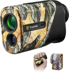 Hunting Rangefinder Mini with Rechargeable Battery, 875Y Laser Range Finder 6.5X Magnification, Distance/Angle/Speed/Scan Multi Functional Waterproof Rangefinder with Case (Leaf Camo)