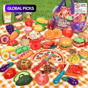 Pretend Play Kitchen Food Toy, Play Kitchen Accessories, 78 Pcs/Set Simulation Food, Cutting Fruit and Vegetable Toys, Kitchen Pretend Play Toy for Kids #GLOBAL PICKS