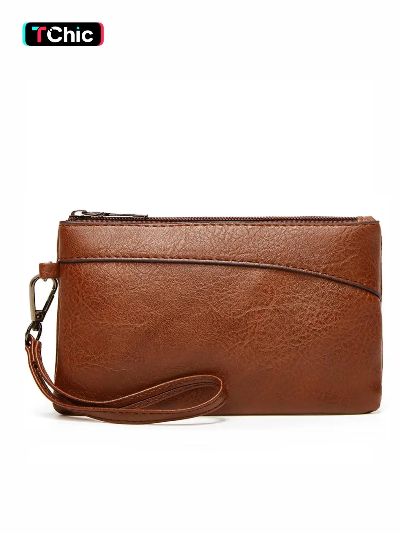 Women's Solid Color Zipper Wristlet Bag, Fashionable PU Leather Clutch Purse, Phone Wallet Purse for Daily Used, Casual Trendy Versatile High-quality Daily Phone Key Storage Bag, Elegant Clutch, Pouch, Elegant Stylish Purse