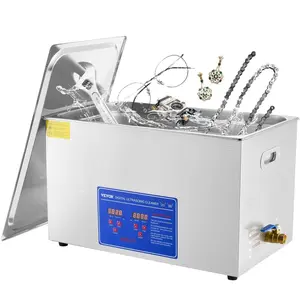 【Father's Day】VEVOR Professional Ultrasonic Cleaner,  Max. 30L Ultrasonic Jewelry Cleaner with Digital Timer & Heater, Stainless Steel Industrial Sonic Cleaner 40kHz for Glasses, Watches, Rings, Small Parts VEVOR Super Brand Day