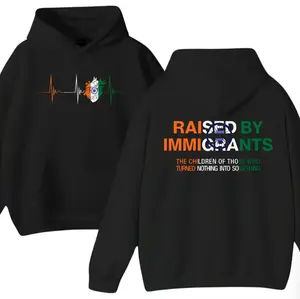 Raised By Immigrants India Shirt - Sweatshirt - Hoodie, India Identity Quote Tee, India American Heritage Empowerment Unisex Cotton Tee, Gift For Men and Women