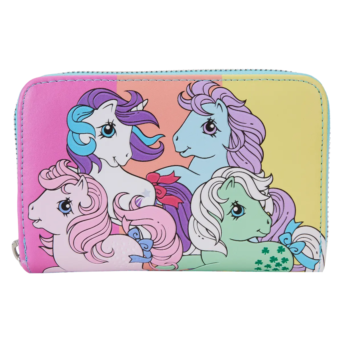 My Little Pony Color Block Zip Around Wallet, Fashion Wallet, Faux Leather, Star Cutout, Animal-Themed Women's Wallets, Assorted Color Women's Wallets