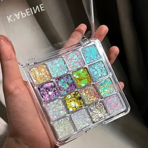 16 Colors Glitter Eyeshadow Palette, Shimmering Metallic Eye Shadow Palette, Colorful Eye Makeup Products for All Styles and Occasions, Cosmetic