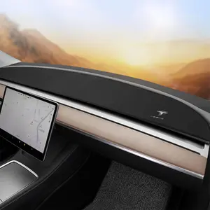 Dashboard Cover for Tesla Model 3 Model Y 2017-2023, Flannel Dash Cover with Silicone Anti-Slip, Accessories Interior for Tesla Model 3/Y 2017-2020 2021 2022 2023