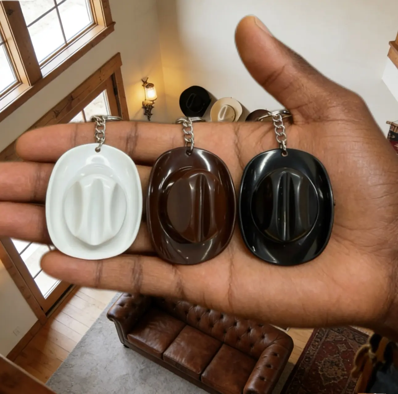 3Pcs Cowboy Hat Texas Style Bottle Opener Keychain, Rustic Beer Bottle Openers for Men Women,Ideal for Parties Gifts for Enthusiasts,Perfect Summer Outdoor Camping Tool