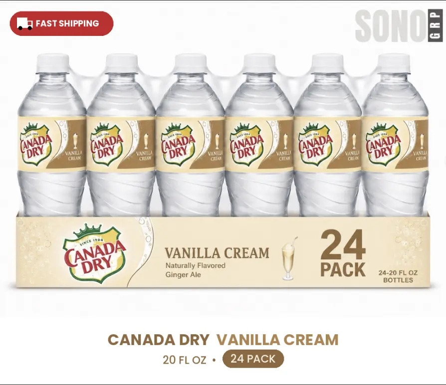 Canada Dry Vanilla Cream Soda 20 Oz (24 Pack)