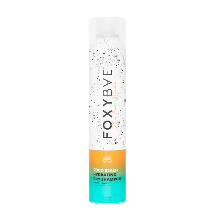 FoxyBae Coco Beach Hydrating Dry Shampoo Spray 7 oz | Oil Control + Odor Freshening | Vitamin E + Biotin | No White Residue | Volume & Shine Boost | 7 oz
