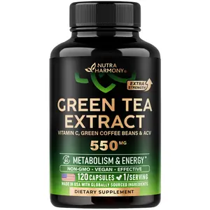 Green Tea Extract Capsules with Green Coffee Beans & Apple Cider Vinegar for Energy & Metabolism Support - Natural Extract for Men & Women - 120 Capsules