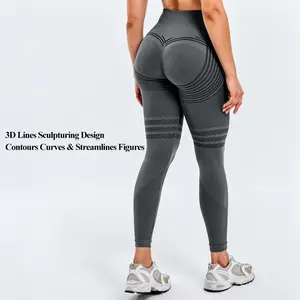 RICH BRIA Compression Leggings - 3D Butt Sculpting Yoga Pants for Women - High Waisted Seamless Smoothing Workout Tights - Firm & Stretchy Activewear for Gym, Running, Fitness, Exercise
