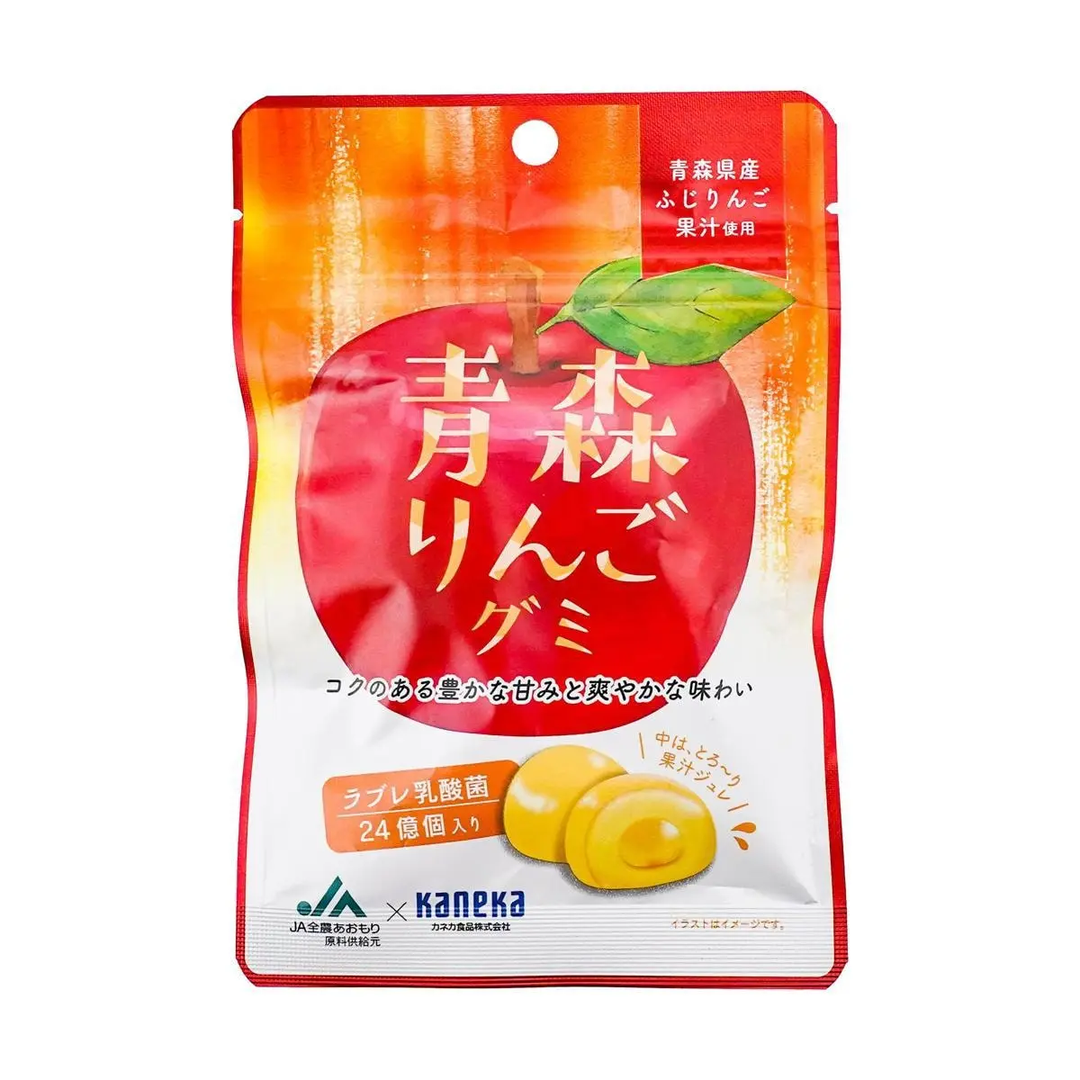KANEKA Japan Aomori Fuji Apple Probiotic Gummies 40g - Delicious Fruit Snack for Gut Health