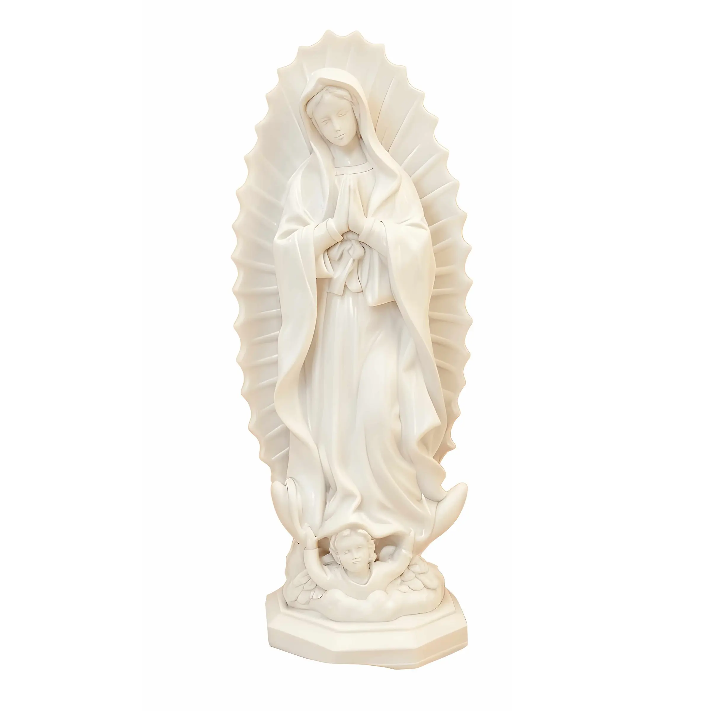 Elegant Resin Guadalupe Virgin Mary Statue, Stylish Religious Decor, Ornate Religious Decor, Spiritual Decor, Religious Ornaments, Perfect Religious Decoration for Home Altar, Living Room Shelf, Prayer Space