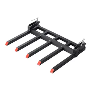 Garvee Heavy Duty Clamp-On Debris Forks with 5 Tines for Tractor Buckets up to 48 in, Loader and Skid Steer Compatible Pallet Attachments with 2500 LBS Capacity