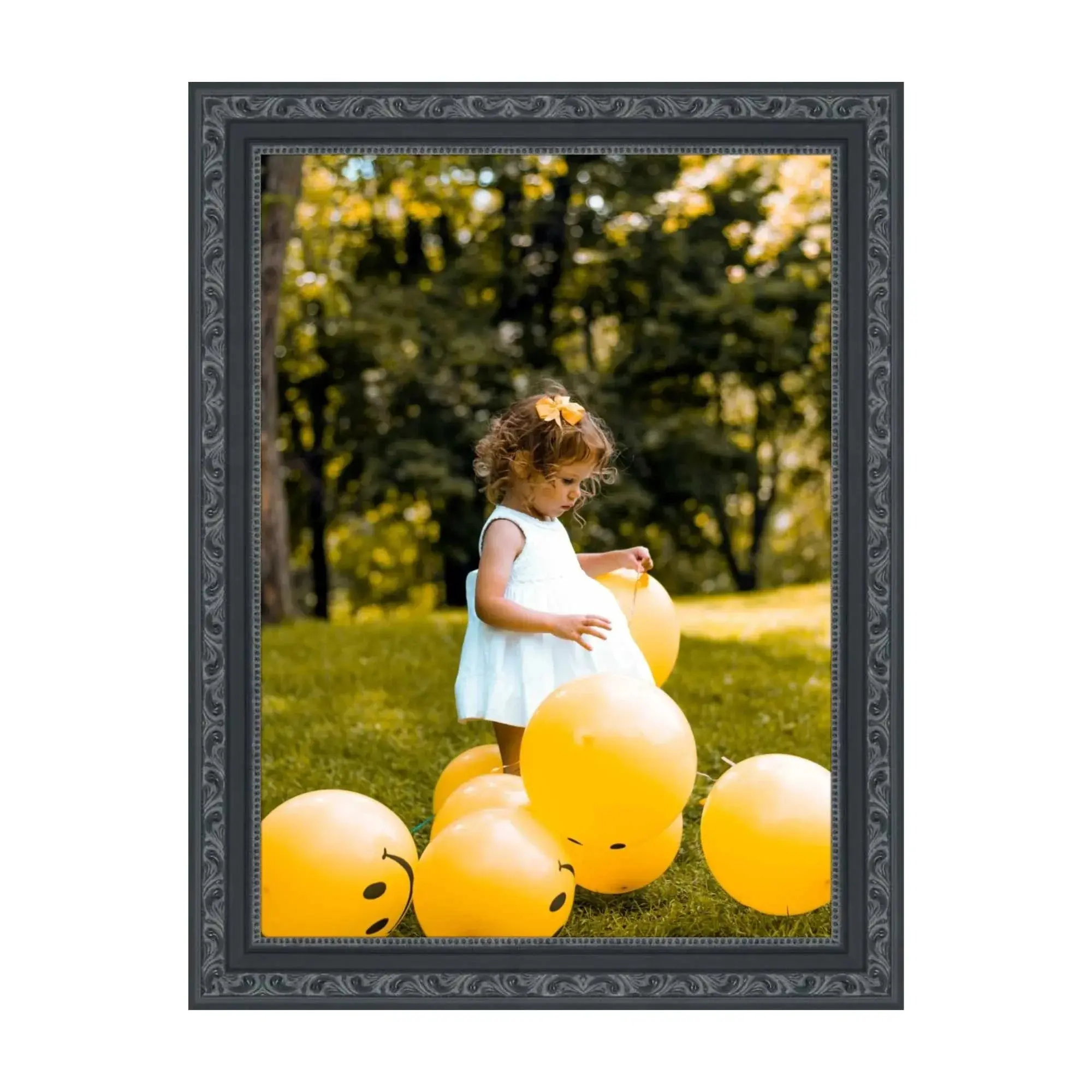 Traditional 35x17 Black Picture Frame Beaded Classic