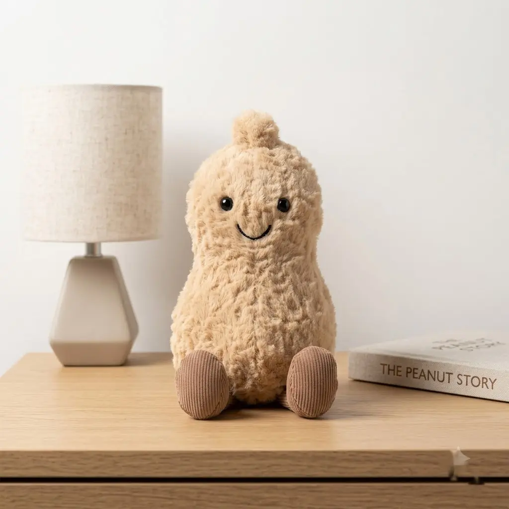 Jellycat Amuseables Peanut – Whimsical Nut Character with Tiny Cord Boots, Soft Feel & Cute Foodie Gift