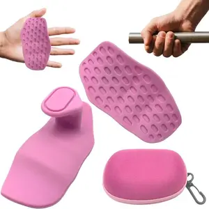Silicone Gym Grips for Weight Lifting, Anti Slip Workout Gloves for Men & Women, Rubber Hand Grips for Barbell and Pull Up Training, Workout Accessories