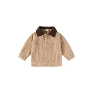 Warm Corduroy Jacket for Toddlers, Suitable for Boys And Girls, Featuring a Lapel And Button- Design, Perfect for Fall And Winter, Available for Ages 3 to 8
