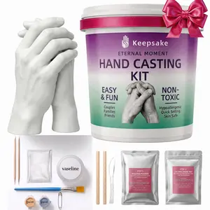 Unisex Hand Casting Kit - DIY Specialty Home Art Piece for Adults, Dad - Ideal for Father’s Day Celebrations (1 Kit)