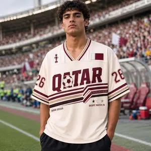 Qatar Desert Soccer Kit, Personalized Football Top, Custom Name Maroon Apparel, Retro Gameday Gear