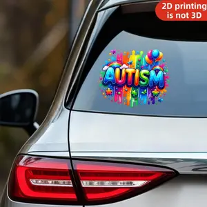 Car stickers and window decals, Decal for cars, colorful autism puzzle pieces, rainbow, balloon, and star patterns, car decoration stickers, fun bumper stickers, Automotive Decoration(1 piece)