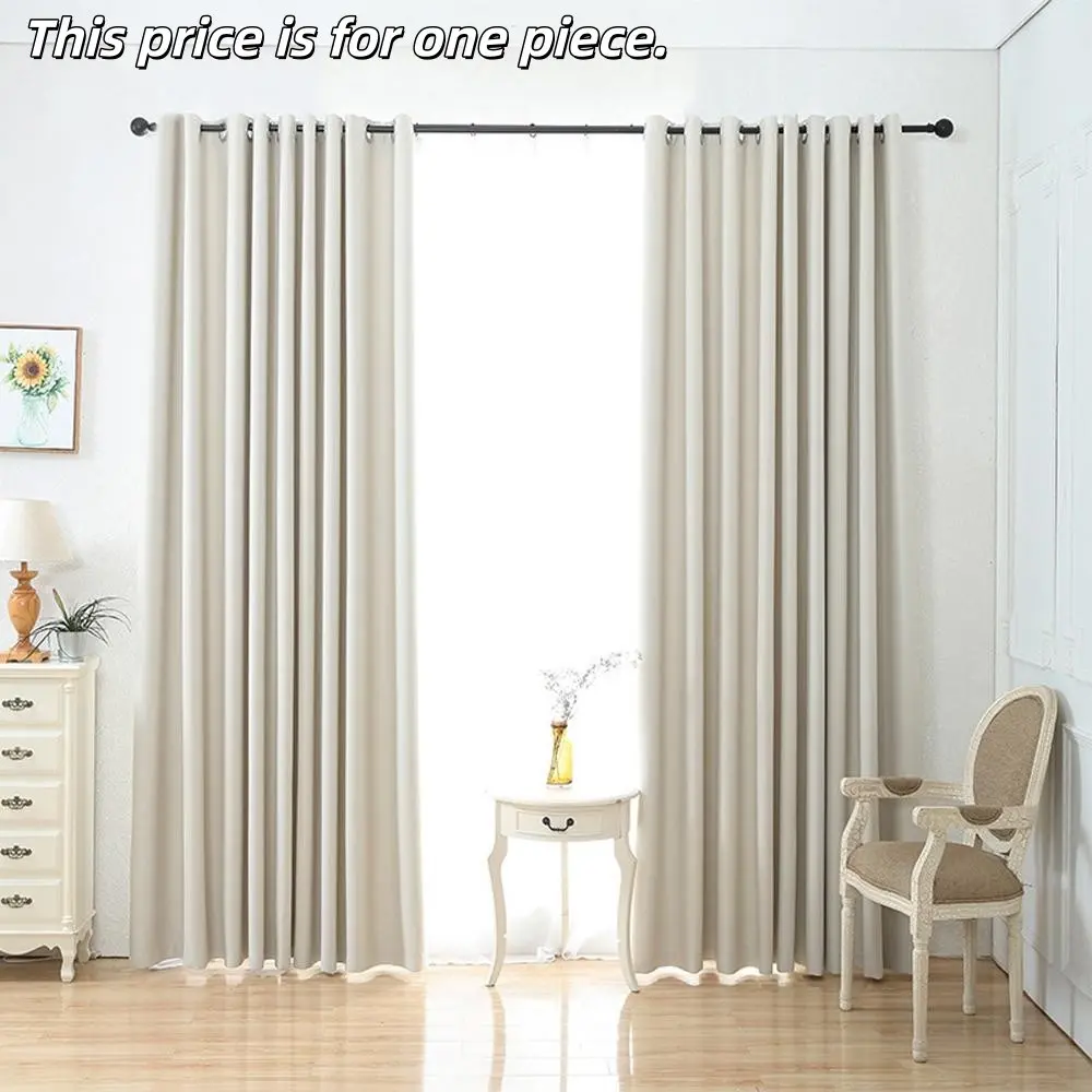 1PC High Precision Solid Color Curtains, Noise Reduction Sunshade Dustproof, Easy Installation for Bedroom Living Room Room