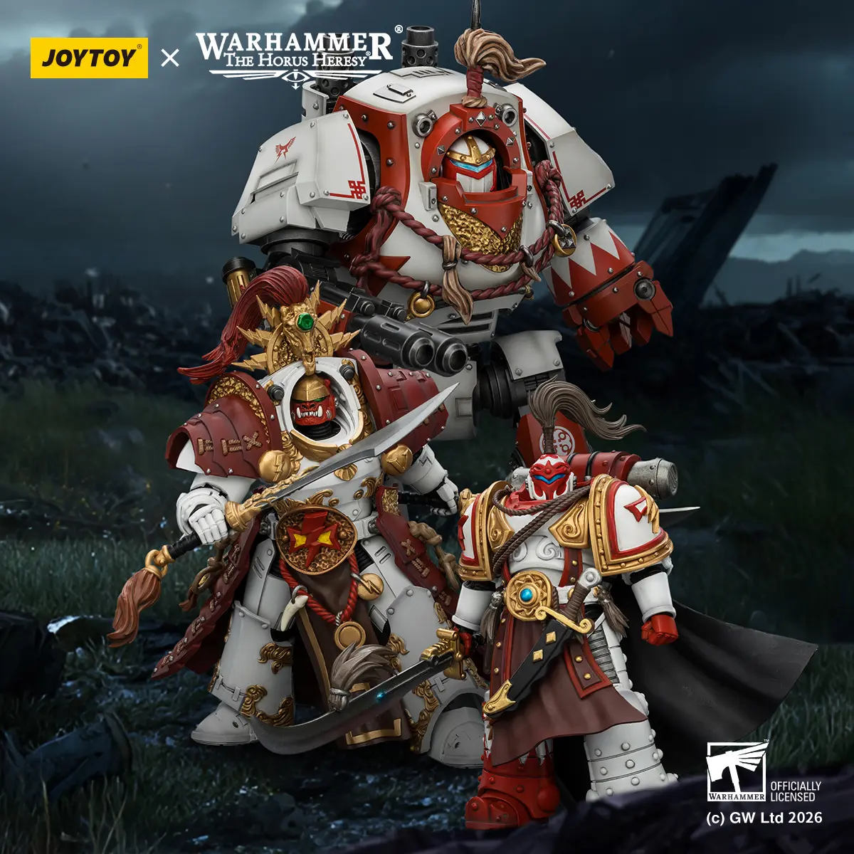 JOYTOY Warhammer "The Horus Heresy" 1/18 Action Figures White Scars Qin Xa Hibou Khan Contemptor Dreadnought
