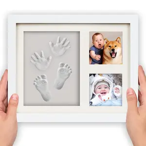 Baby Foot and Hand Print Kit, Baby Keepsake Frame, Nursery Pictures Frames, New Mom Gifts, Baby Newborn Essentials Must Haves, Baby Shower Gifts