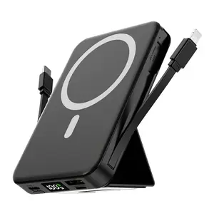 3-in-1 Magnetic Charging Power Bank 10000mAh, 22.5W Fast Charging with HD LED Display. Portable charger with stand, compatible with iPhone and Android phones. Magnetic charging is only compatible with iPhone 12/13/14/15/16.