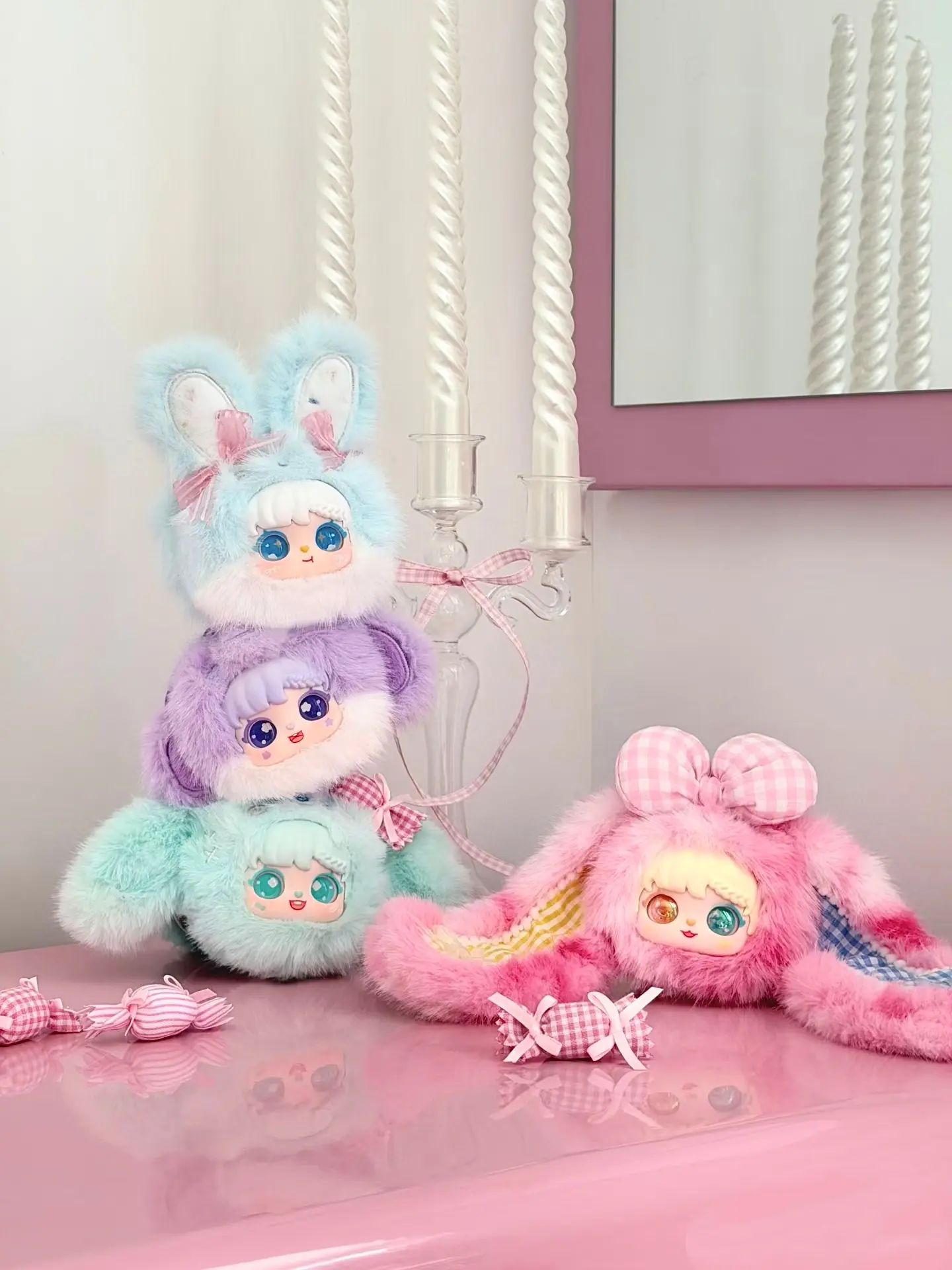 Sanmi Rabbit Goddess Bobo Makeup Mirrior Series Plush Blind Box -Cute Collectible Doll& Surprise Toy Gift