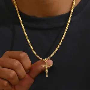 Men's personalized, high - end, versatile and minimalist cross pendant