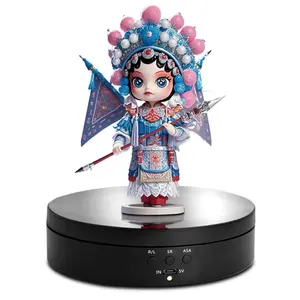 5.4 inch 360 Degree Photography Turntable Rechargeable Electric Turntable Motorized Rotating Display Stand for Product Display with PVC Mirror