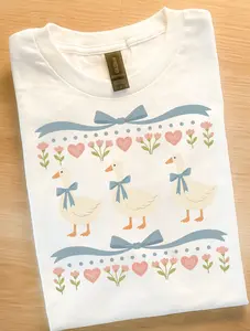 Retro Geese Ribbon Graphic Top