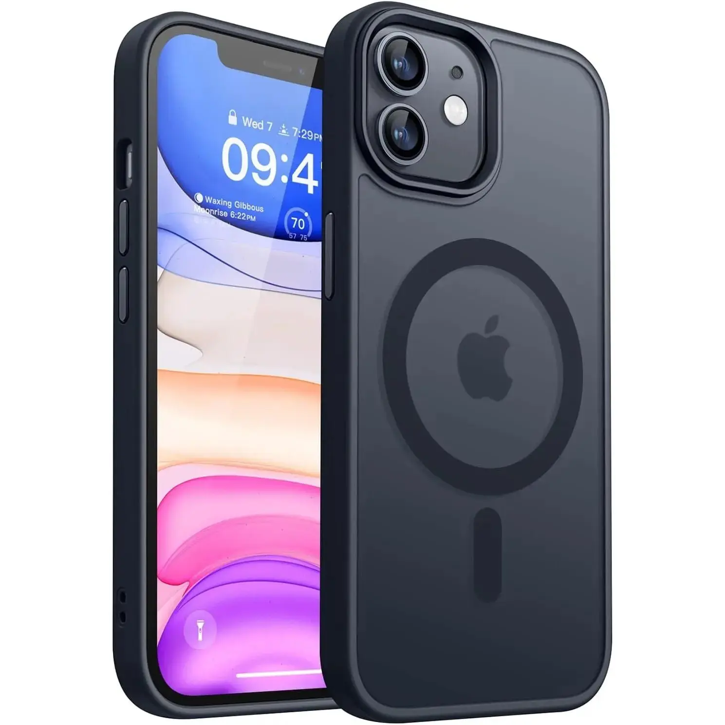Entronix Sturdy Case for iPhone 12/12 Pro, [Magnetic-Compatible] Matte Bumper Cover, Cellphone Smartphone Dustproof Protective
