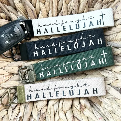 Hard Fought HALLELUJAH Keychain Christian Accessory