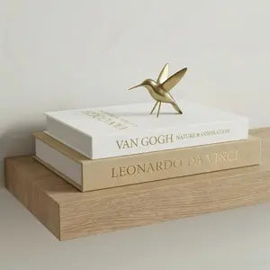 Aesthetic Decorative Books - Set of 2 Linen Boxes with Gold Lettering, Enhance Your Coffee Table, Bookshelf or Mantle Decor - Fake/Faux Books for Home Decoration, Photo & Keepsake Storage